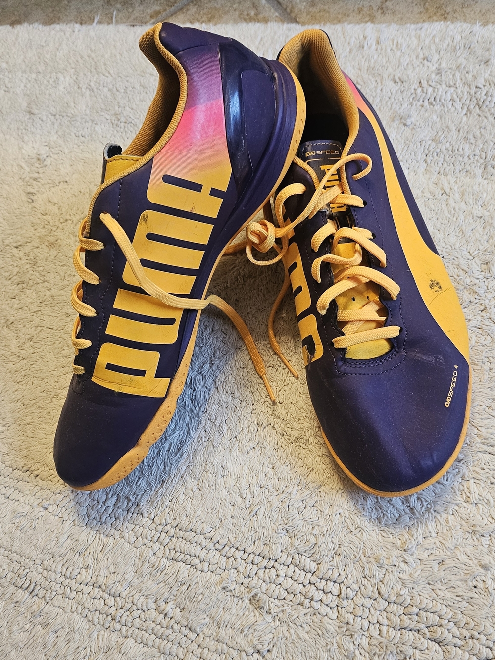 Puma Purple and Gold Women's Athletic Sneakers